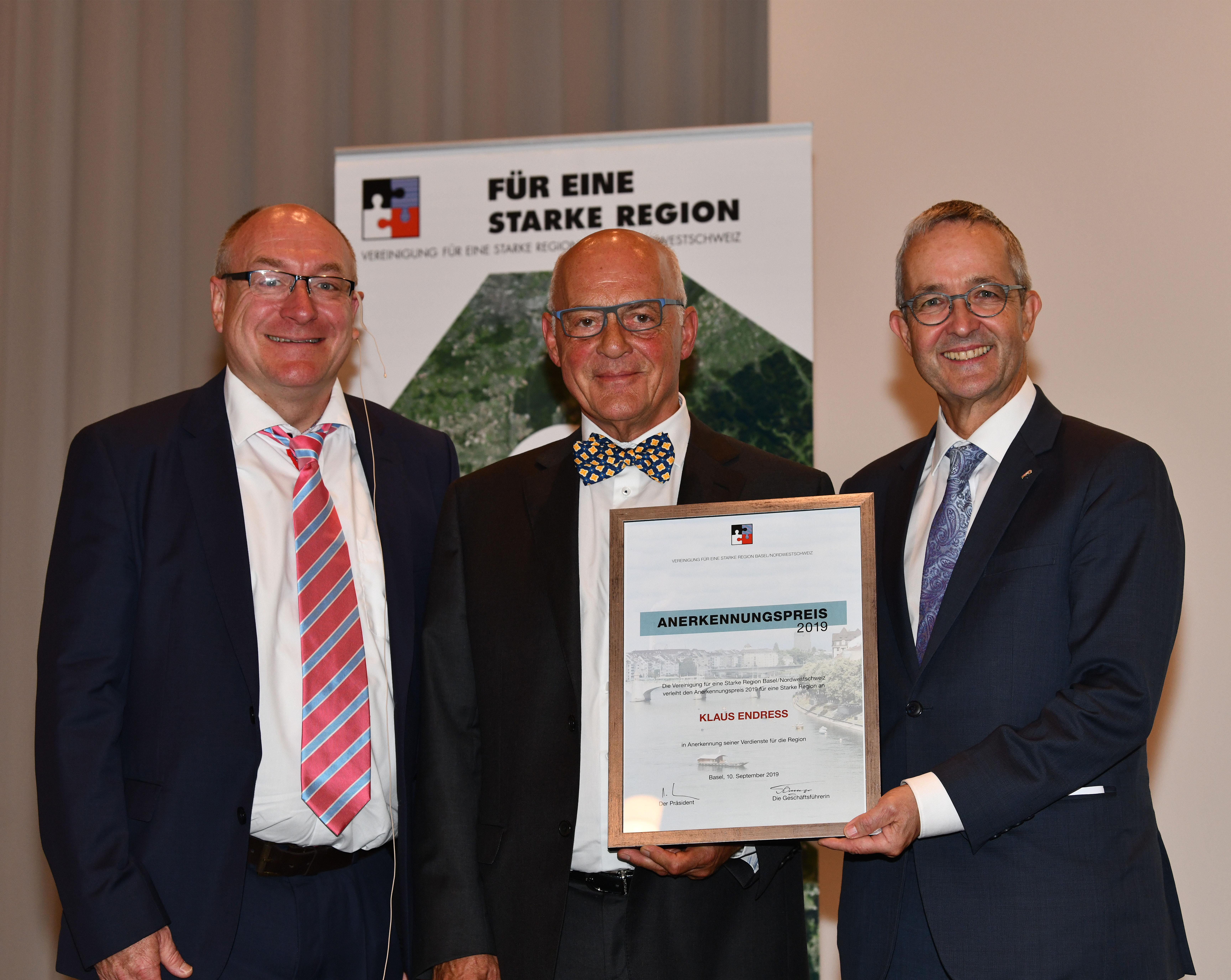Anerkennungspreis für eine Starke Region 2019 an Klaus Endress